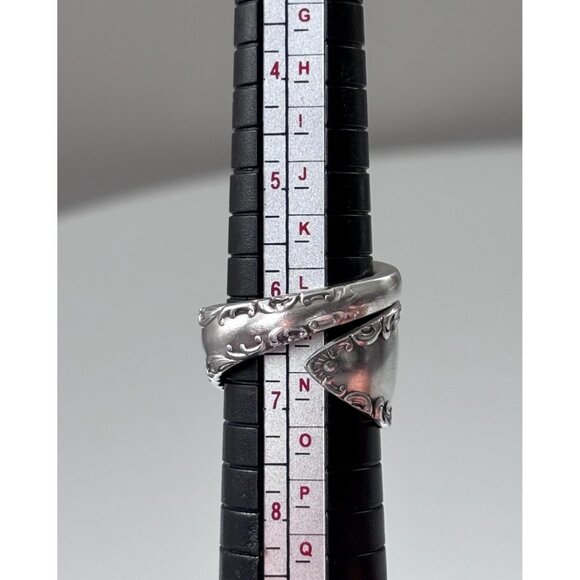 Handmade Wrap spoon ring size 6.5 antique Rogers Bros Savoy pattern spoon - Picture 6 of 6